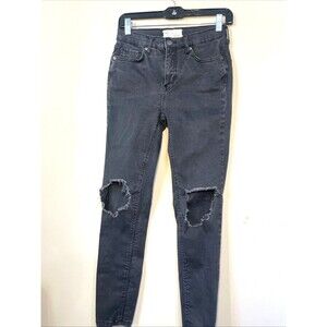 We The Free Free People Black Straight Leg Jeans Cotton Denim Size 27